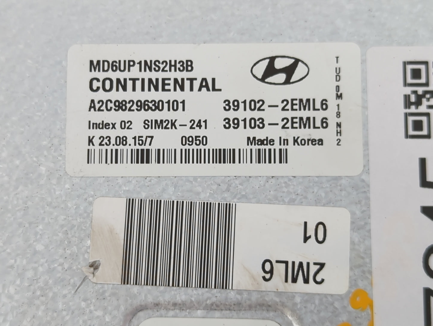 2014-2016 Hyundai Elantra PCM Engine Control Computer ECU ECM PCU OEM P/N:39102-2EML6 Fits Fits 2014 2015 2016 OEM Used Auto
