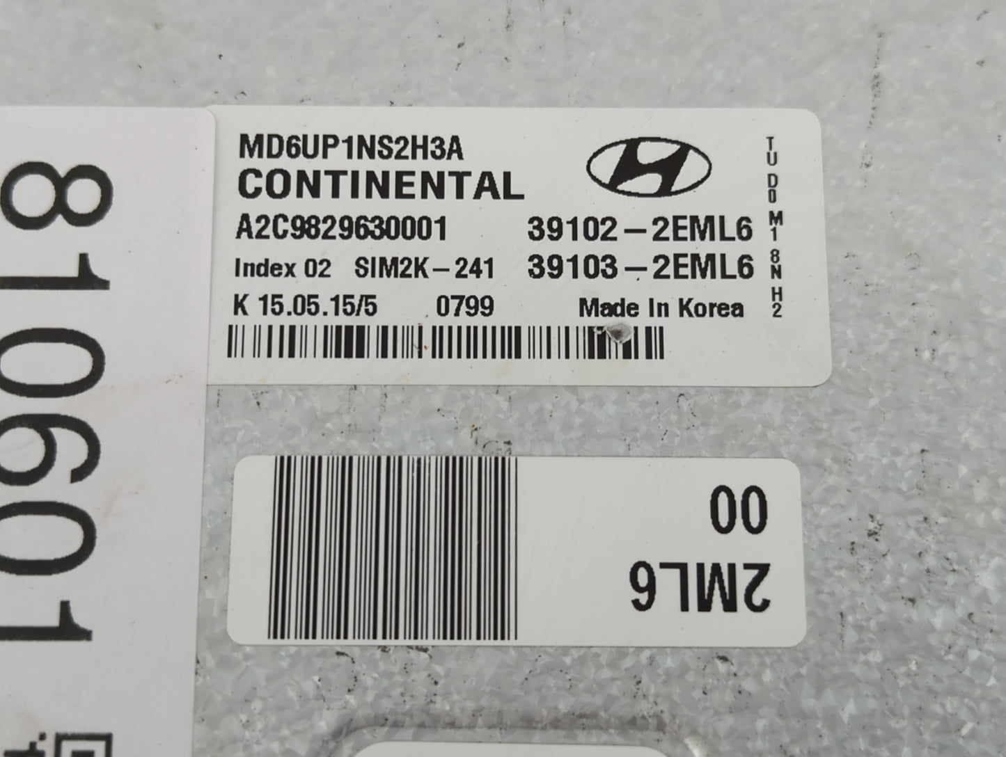2014-2016 Hyundai Elantra PCM Engine Control Computer ECU ECM PCU OEM P/N:39103-2EML6 39102-2EML6 Fits Fits 2014 2015 2016 O