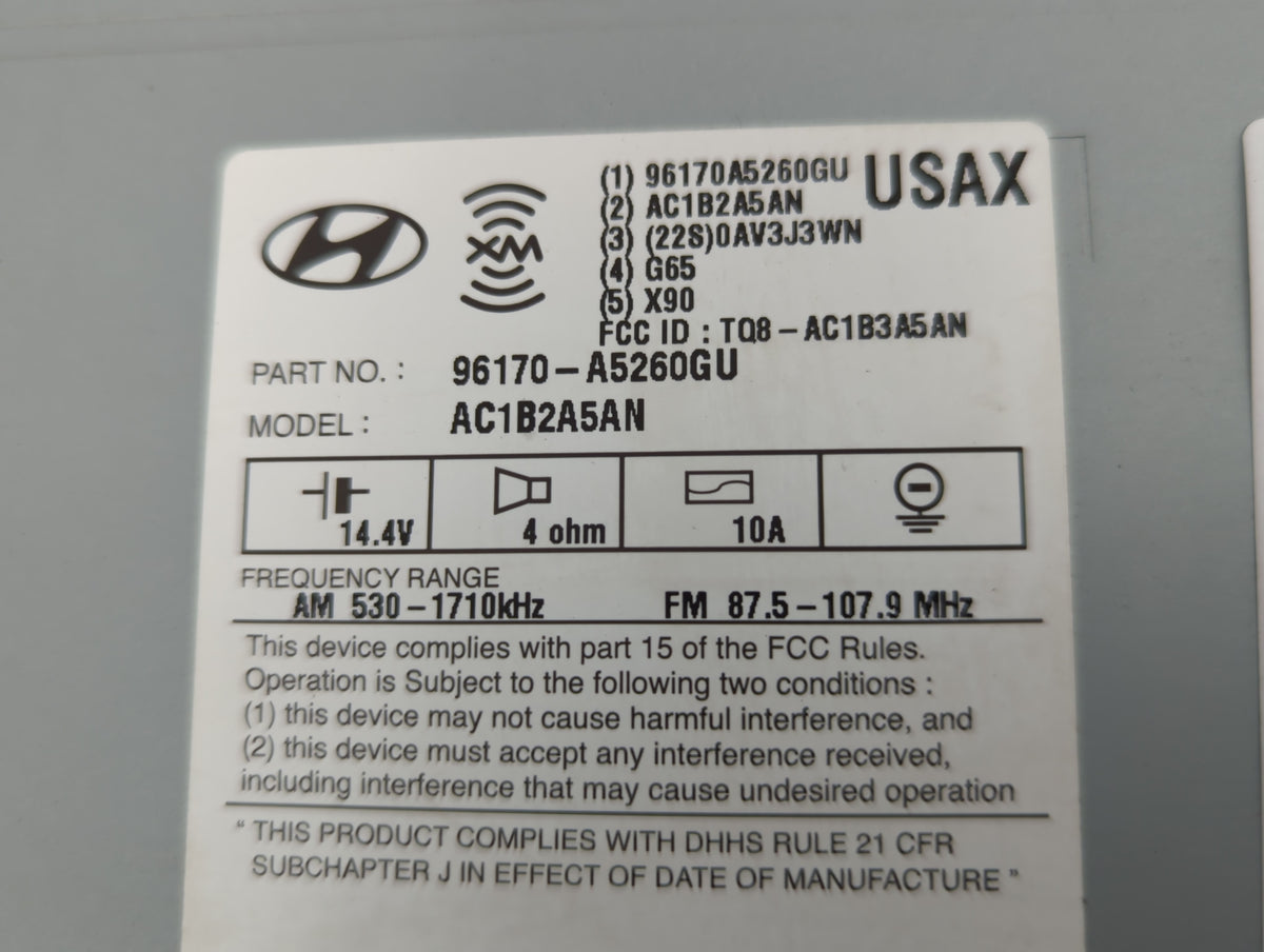 2016-2017 Hyundai Elantra Gt Am Fm Cd Player Radio Receiver 755379 - Oemusedautoparts1.com
