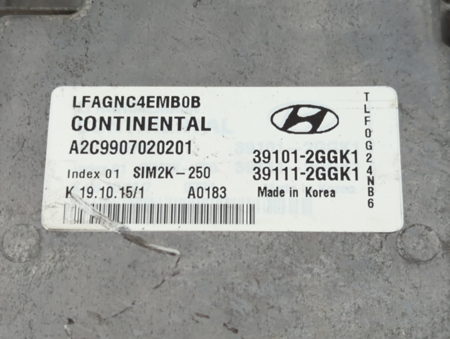 2015-2017 Hyundai Sonata PCM Engine Control Computer ECU ECM PCU OEM P/N:39101-2GGK1 Fits Fits 2015 2016 2017 OEM Used Auto