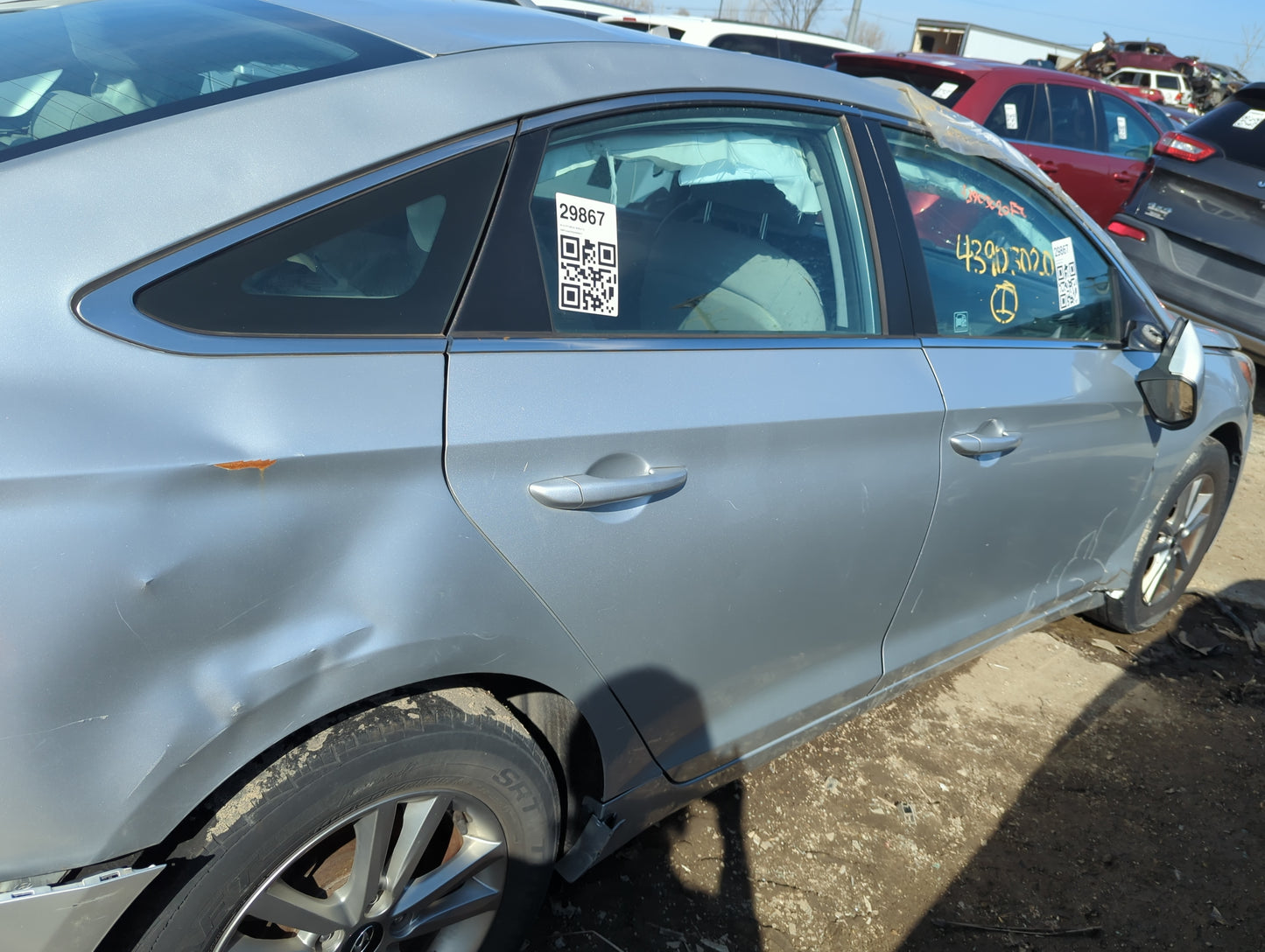 2015-2017 Hyundai Sonata Passenger Rear Door Oem - Oemusedautoparts1.com