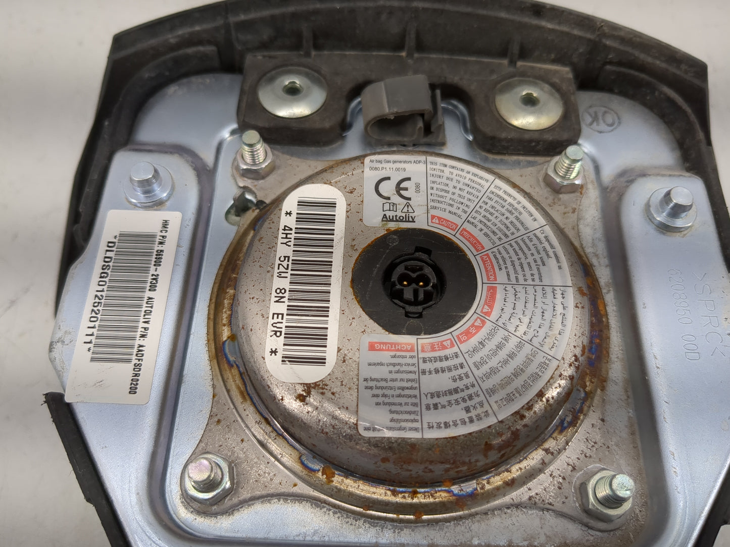 2012-2017 Hyundai Veloster Air Bag Driver Left Steering Wheel Mounted Fits Fits 2012 2013 2014 2015 2016 2017 OEM Used Auto