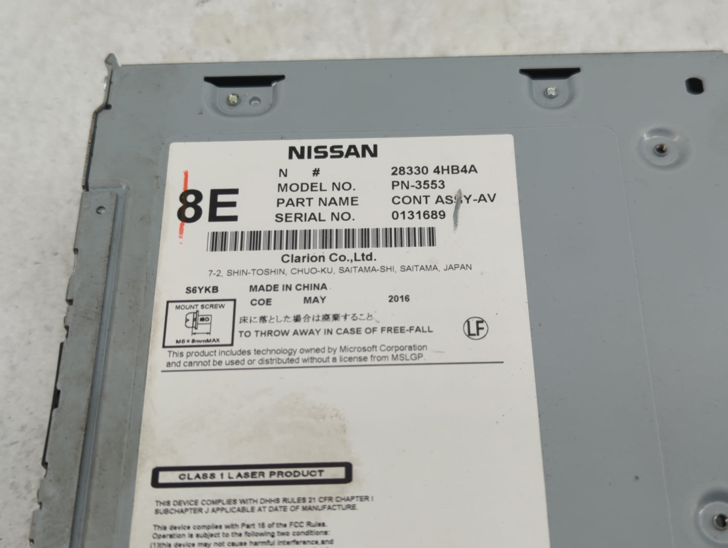 2014-2018 Infiniti Q50 Radio AM FM Cd Player Receiver Replacement P/N:28330 4HB4A Fits Fits 2014 2015 2016 2017 2018 OEM Use