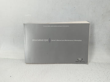 2016 Infiniti Q50 Owners Manual Book Guide P/N:OM16E0 0V37U1 OEM Used Auto Parts