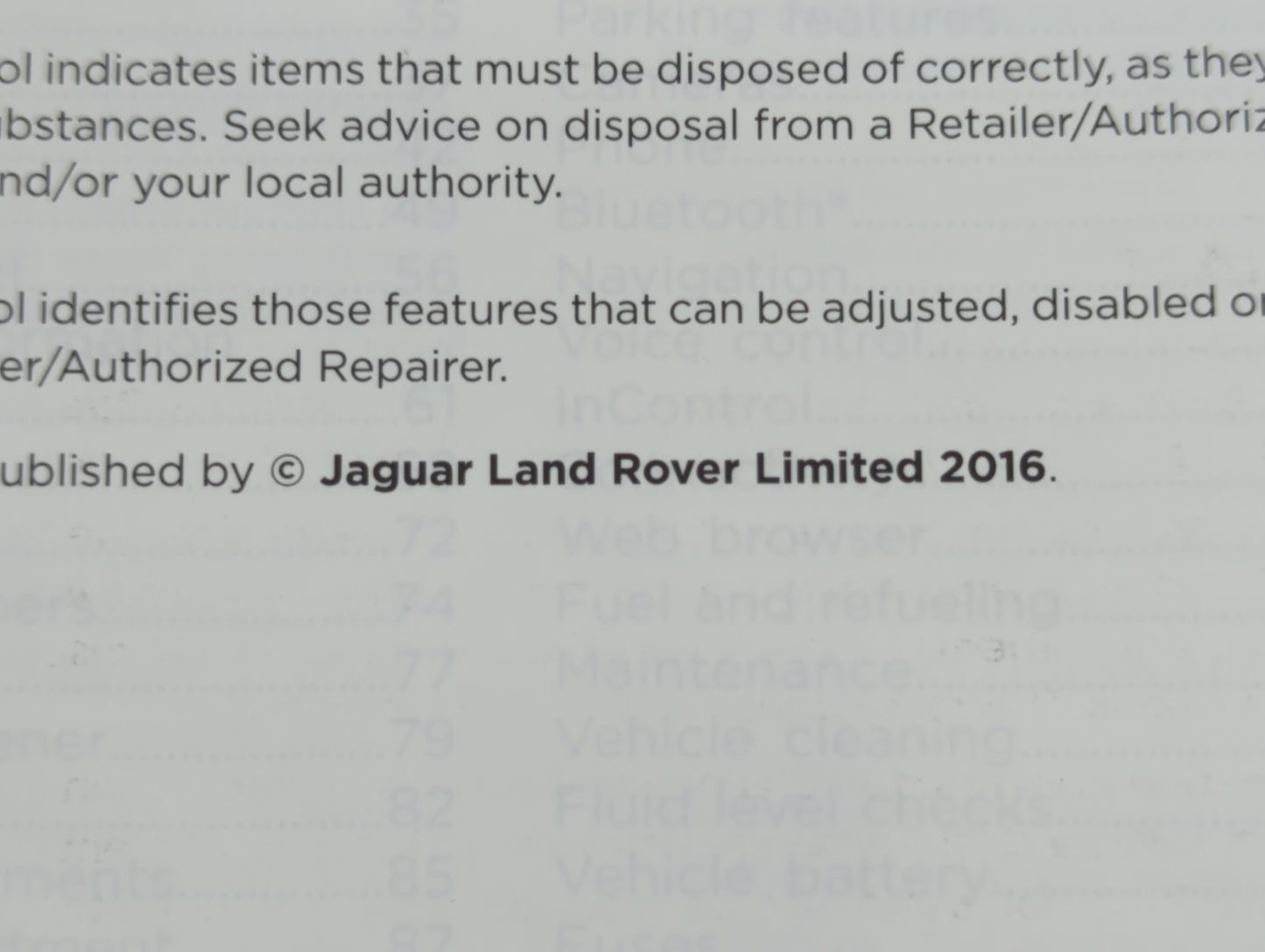 2016 Jaguar F-Pace Owners Manual Book Guide OEM Used Auto Parts - Oemusedautoparts1.com