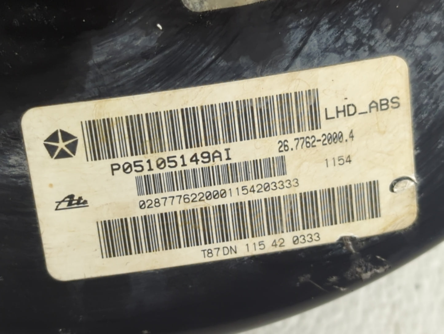 Jeep Compass Power Brake Booster Oem - Oemusedautoparts1.com