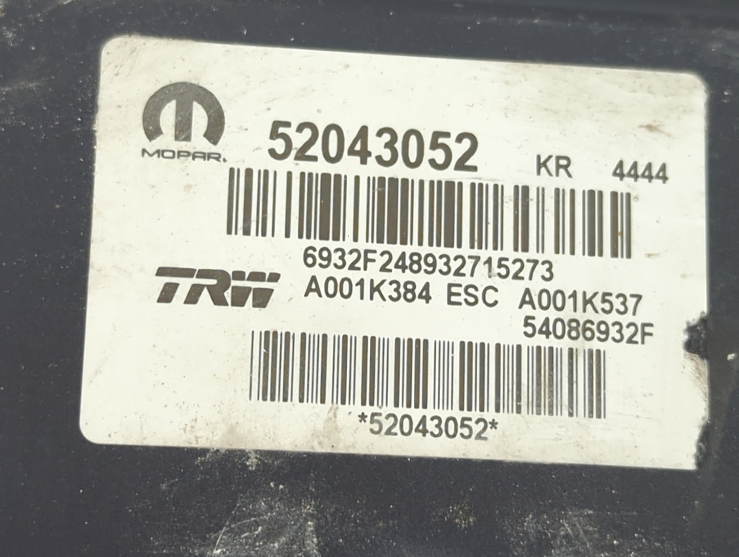 2015-2017 Jeep Renegade ABS Pump Control Module Replacement P/N:52043052 A001K384, A001K537, 54086932F Fits Fits 2015 2016 2