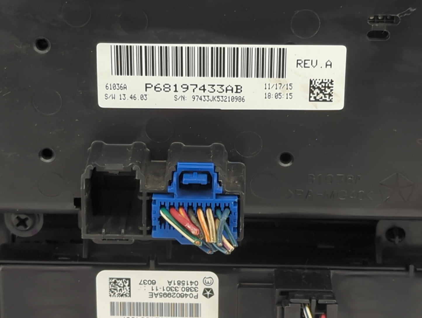 2014-2018 Jeep Wrangler Climate Control Module Temperature AC/Heater Replacement P/N:P68197433AB Fits OEM Used Auto Parts -