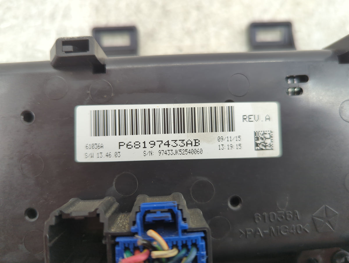 2014-2018 Jeep Wrangler Climate Control Module Temperature AC/Heater Replacement P/N:P68197433AB P04602968AE Fits OEM Used A