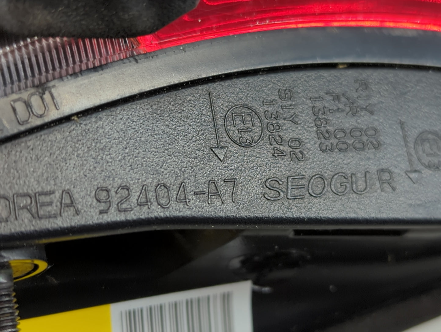 2014-2017 Kia Forte Tail Light Assembly Driver Left OEM P/N:92404-A7 Fits Fits 2014 2015 2016 2017 OEM Used Auto Parts - Oem