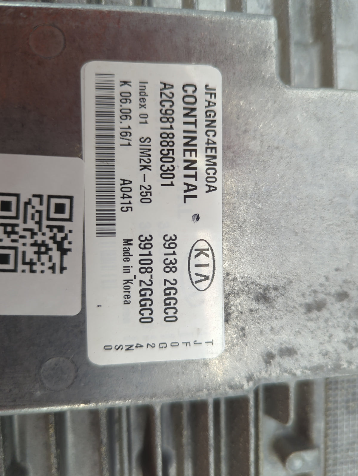 2016-2018 Kia Optima PCM Engine Control Computer ECU ECM PCU OEM P/N:391382GGC0 A2C98188503O1, SIM2K-250 Fits Fits 2016 2017