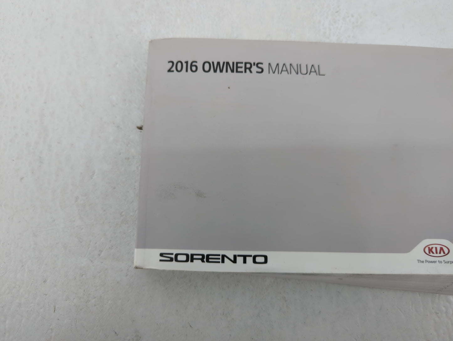 2016 Kia Sorento Owners Manual Book Guide OEM Used Auto Parts - Oemusedautoparts1.com