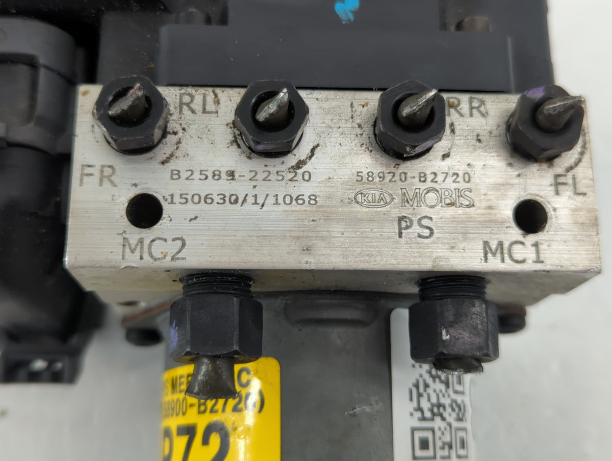 2016 Kia Soul Anti-Lock Brake ABS Pump Module Actuator OEM P/N:B2589-22520 58920-B2720 Fits OEM Used Auto Parts - Oemusedaut