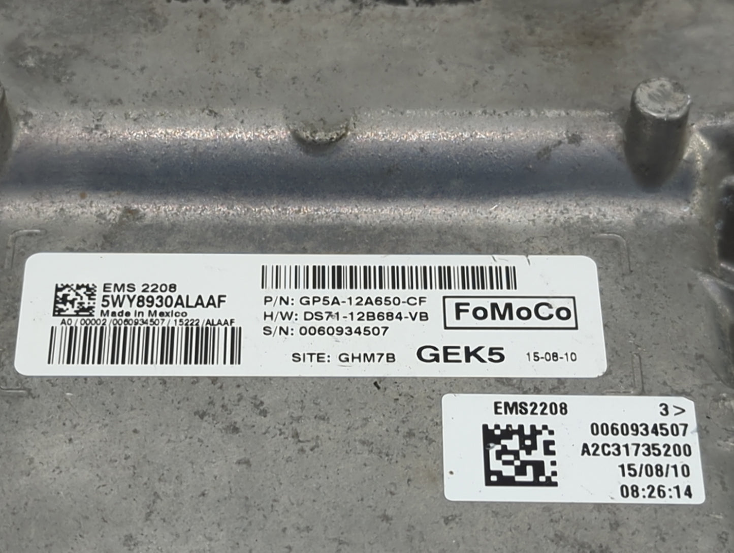 2014-2020 Lincoln Mkz PCM Engine Control Computer ECU ECM PCU OEM P/N:5WY8930ALAAF GP5A-12A650-CF Fits OEM Used Auto Parts -