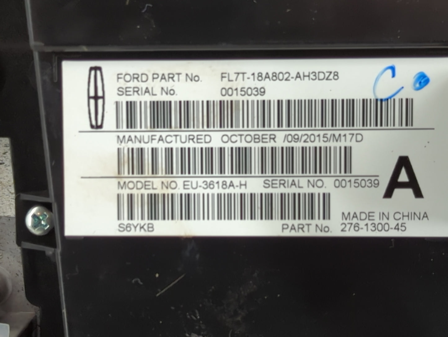 2015-2017 Lincoln Navigator Radio AM FM Cd Player Receiver Replacement P/N:FL7T-18A802-AH3DZ8 Fits Fits 2015 2016 2017 OEM U