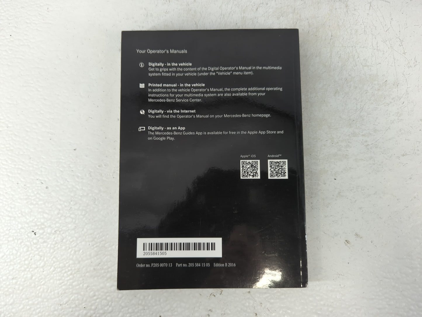 2016 Mercedes-Benz C320 Owners Manual Book Guide P/N:205 584 15 05 OEM Used Auto Parts - Oemusedautoparts1.com