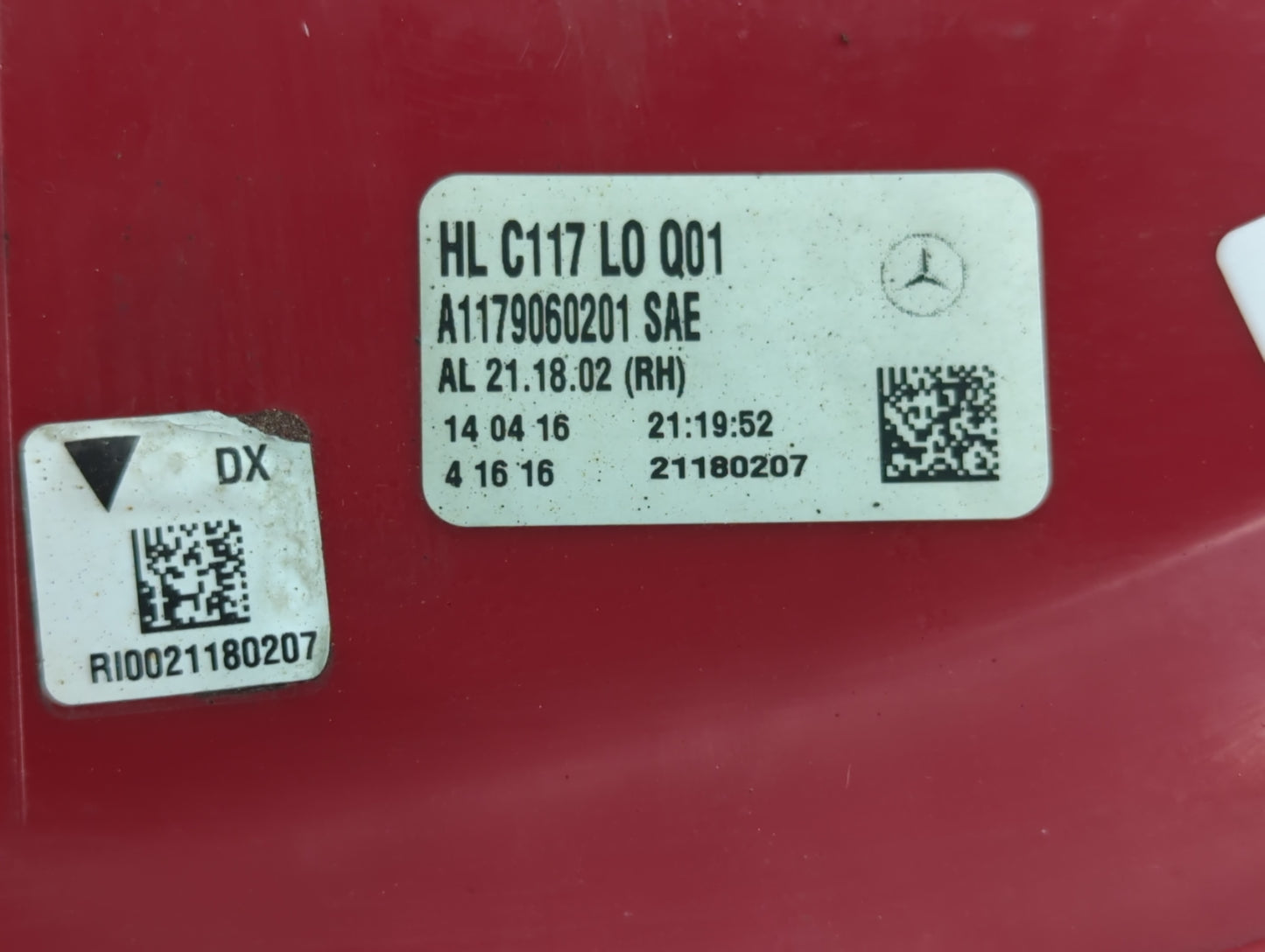2014-2019 Mercedes-Benz Cla250 Tail Light Assembly Passenger Right OEM P/N:A1179060201 Fits Fits 2014 2015 2016 2017 2018 20
