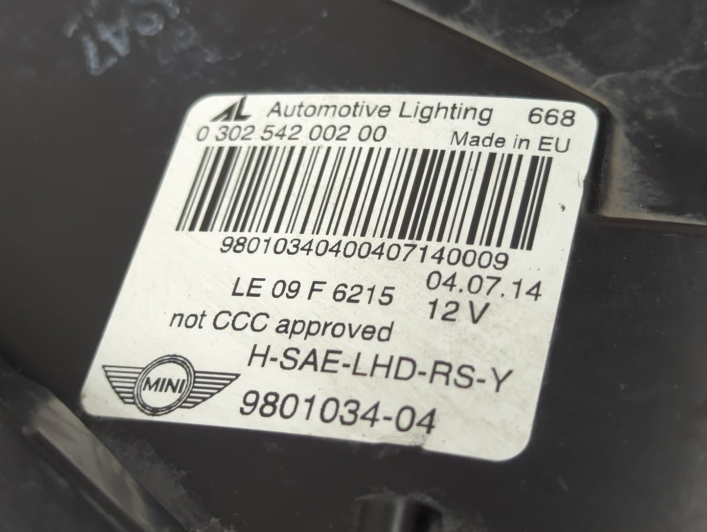 Mini Cooper Passenger Right Oem Head Light Headlight Lamp - Oemusedautoparts1.com