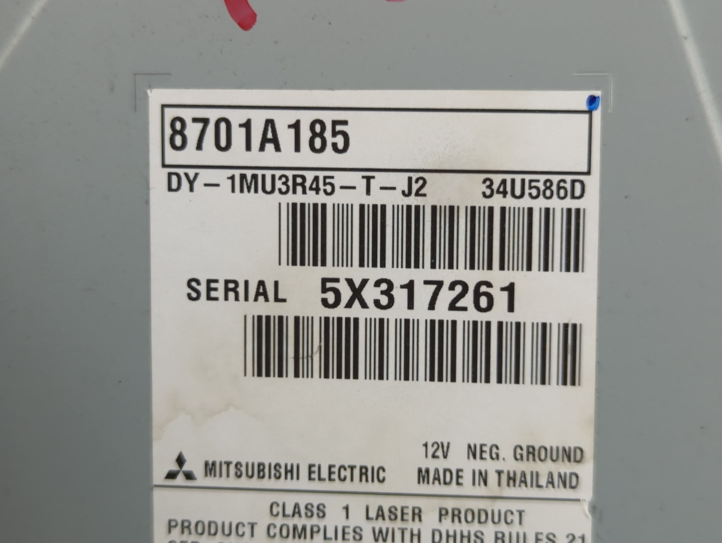 2016 Mitsubishi Outlander Radio AM FM Cd Player Receiver Replacement P/N:8701A185 Fits OEM Used Auto Parts - Oemusedautopart