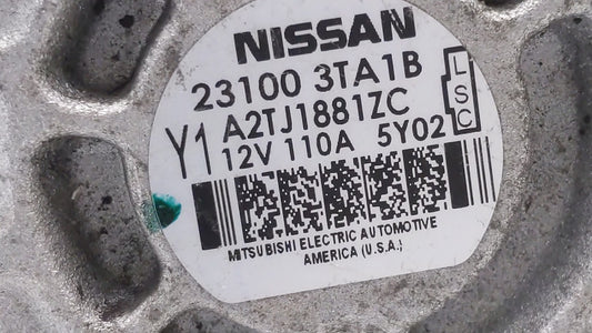 2013-2017 Nissan Altima Alternator Replacement Generator Charging Assembly Engine OEM P/N:23100 3TA1A 23100 3TA1B Fits OEM Used Auto Parts