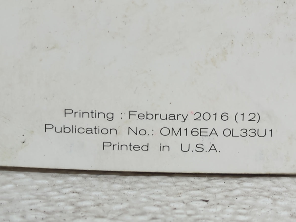 2016 Nissan Altima Owners Manual Book Guide OEM Used Auto Parts - Oemusedautoparts1.com