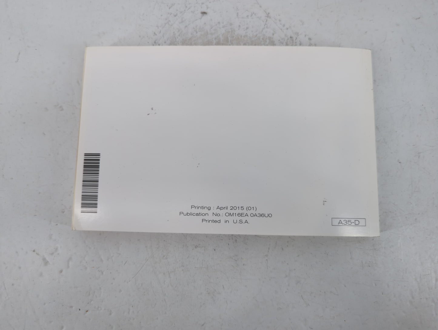 2016 Nissan Maxima Owners Manual Book Guide P/N:OM16EA OA36U0 OEM Used Auto Parts - Oemusedautoparts1.com