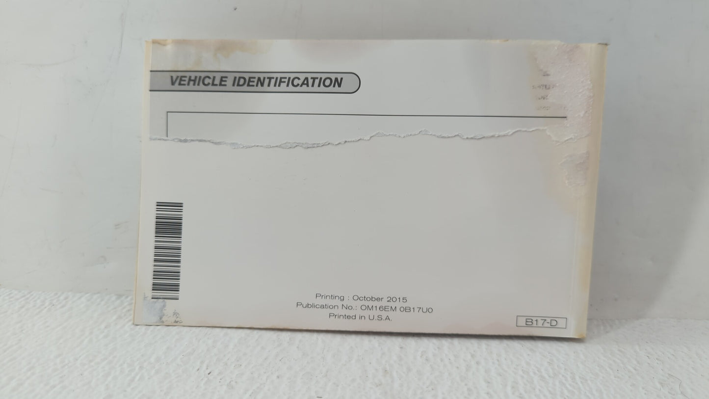 2016 Nissan Sentra Owners Manual Book Guide OEM Used Auto Parts - Oemusedautoparts1.com