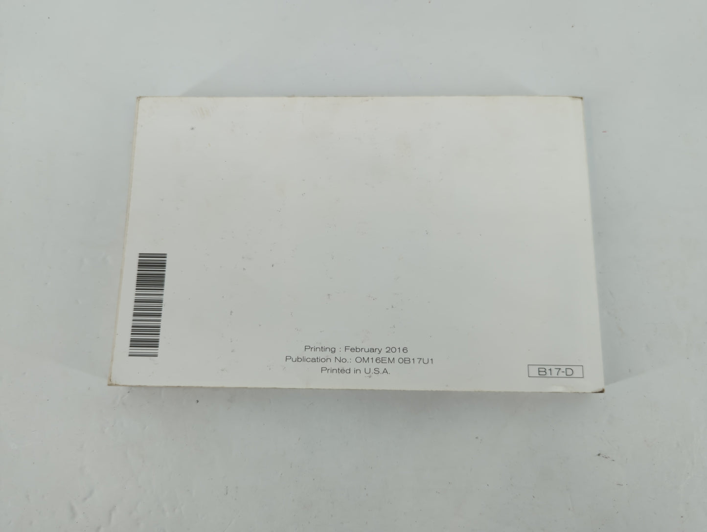 2016 Nissan Sentra Owners Manual Book Guide P/N:OM16EM 0B17U1 OEM Used Auto Parts - Oemusedautoparts1.com