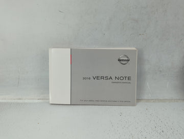 2016 Nissan Versa Owners Manual Book Guide P/N:OM16EM OE12U1 OEM Used Auto Parts