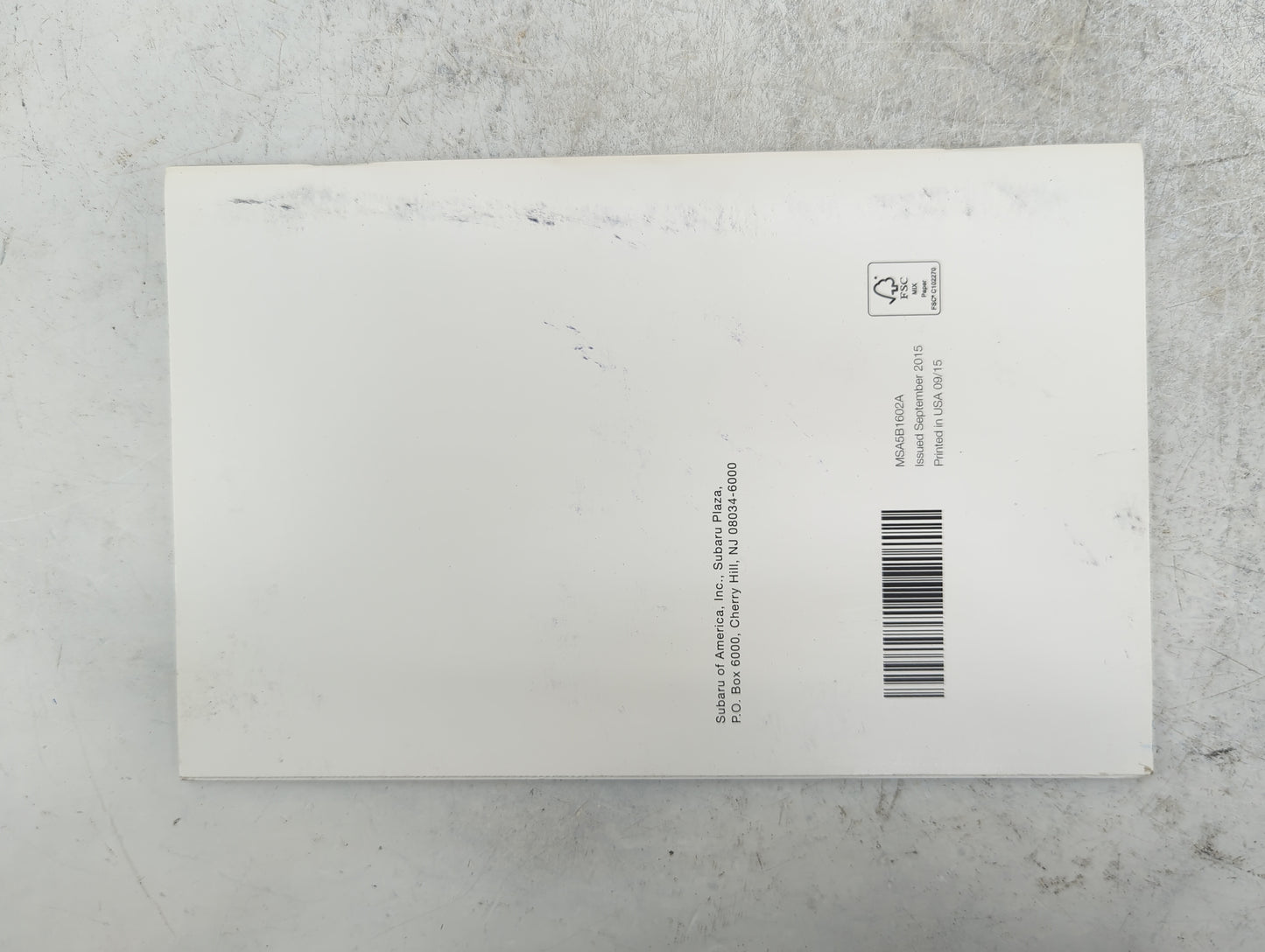 2016 Subaru Forester Owners Manual Book Guide P/N:A8210BE-B MSA5M1602A, MSA5B1602A OEM Used Auto Parts - Oemusedautoparts1.c