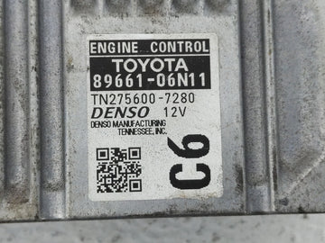 2016-2017 Toyota Camry PCM Engine Control Computer ECU ECM PCU OEM P/N:TN275600-7280 89661-06N11 Fits Fits 2016 2017 OEM Used Auto Parts