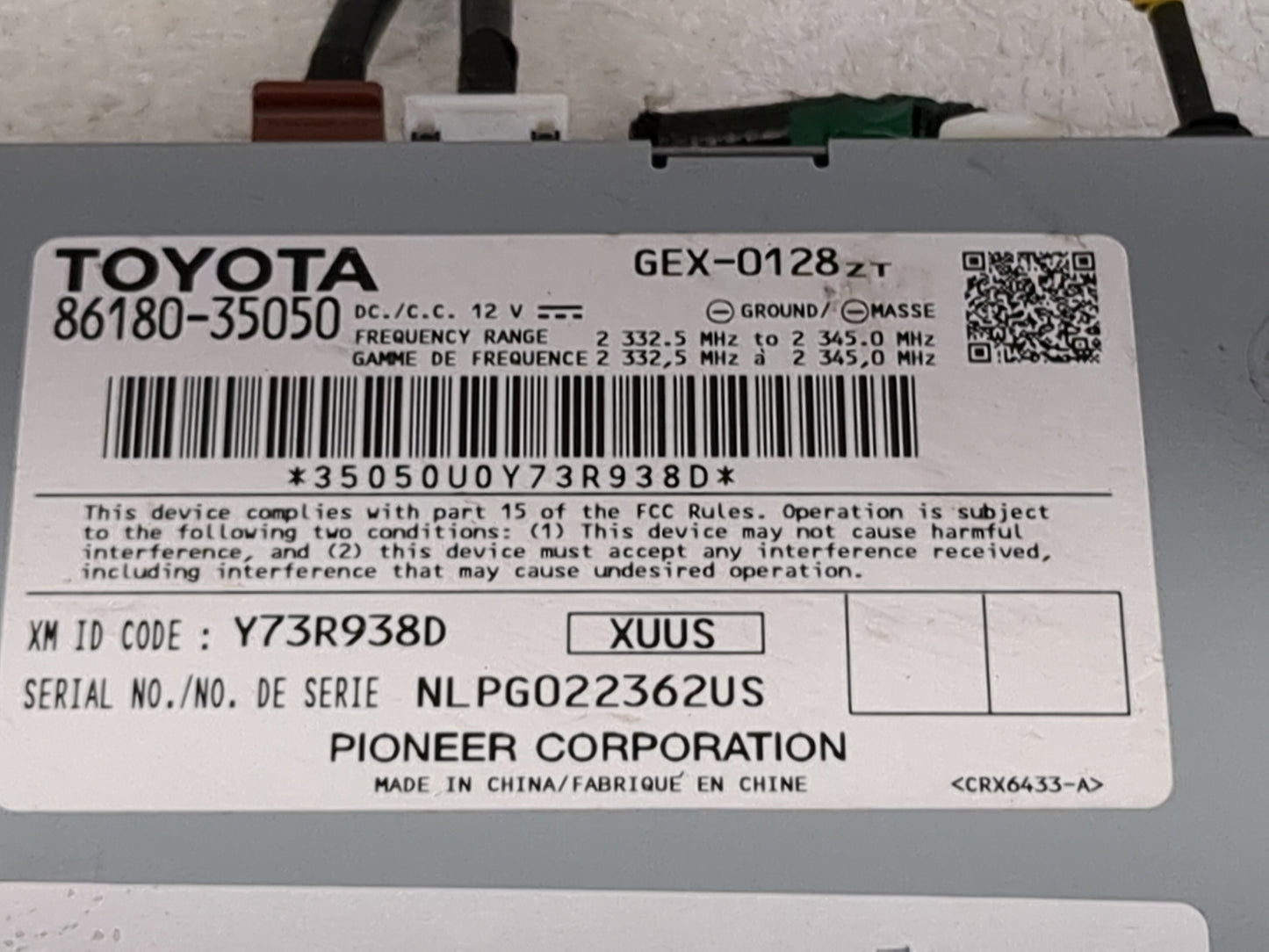 Toyota Corolla Tuner Satellite Receiver 1481479 - Oemusedautoparts1.com