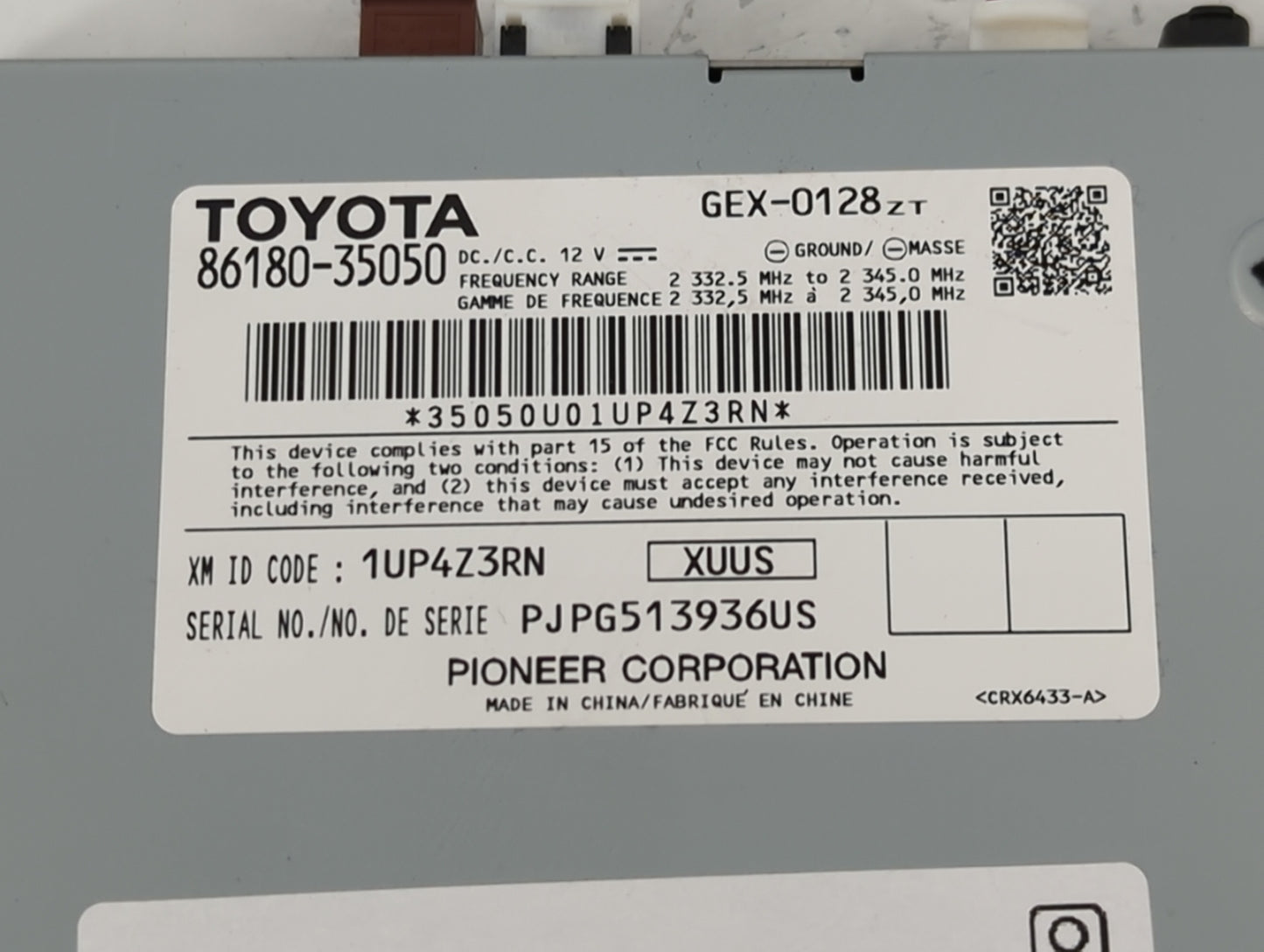 2014-2016 Toyota Corolla Am Fm Cd Player Radio Receiver - Oemusedautoparts1.com