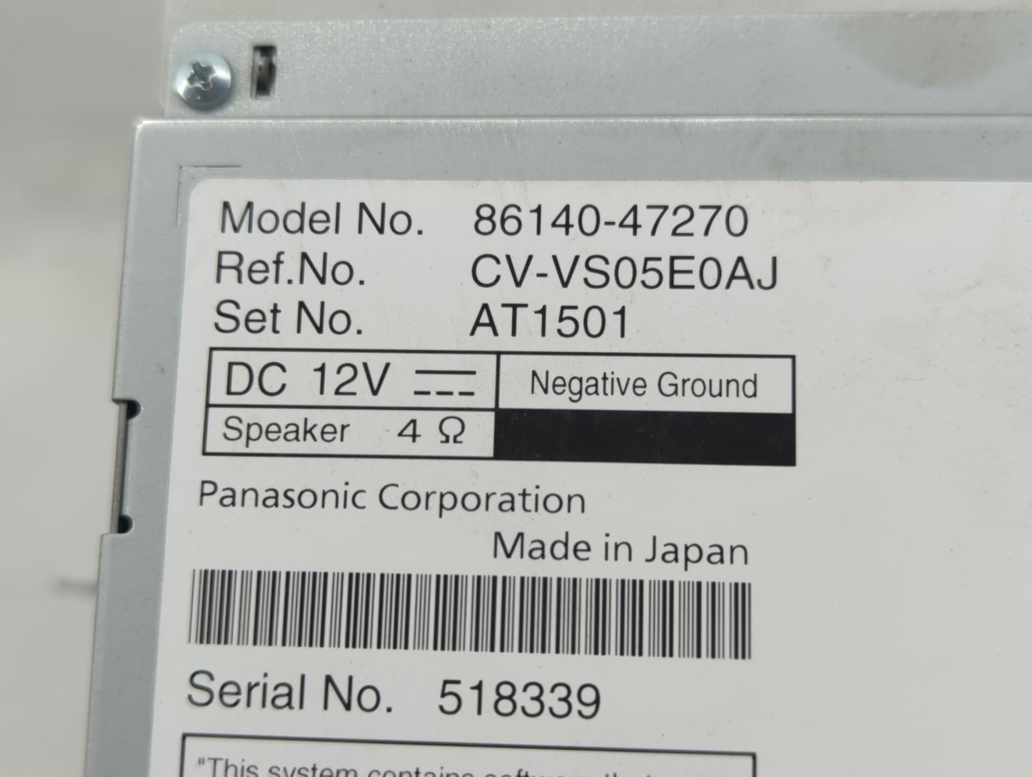 2016-2018 Toyota Prius Radio AM FM Cd Player Receiver Replacement P/N:86140-47270 Fits Fits 2016 2017 2018 OEM Used Auto Par