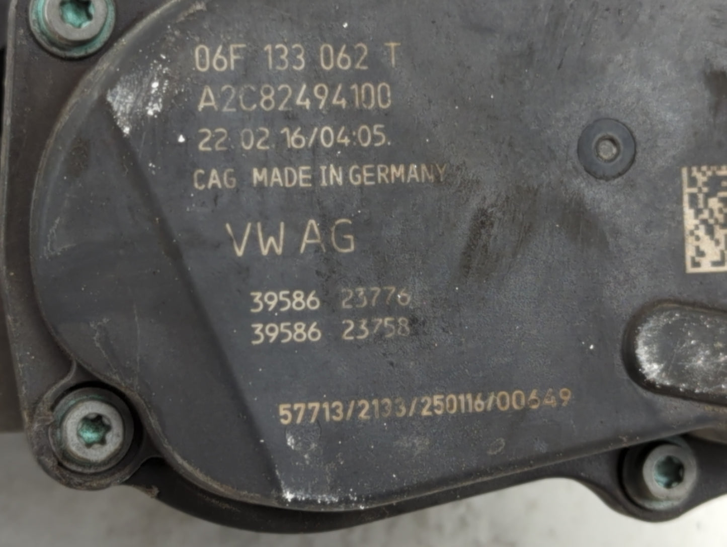 2006-2019 Volkswagen Gti Throttle Body P/N:06F 133 062 T Fits OEM Used Auto Parts - Oemusedautoparts1.com