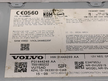 2016-2020 Volvo Xc90 Radio AM FM Cd Player Receiver Replacement P/N:UJHNR0V 662K-NR0V Fits Fits 2016 2017 2018 2019 2020 OEM Used Auto Parts