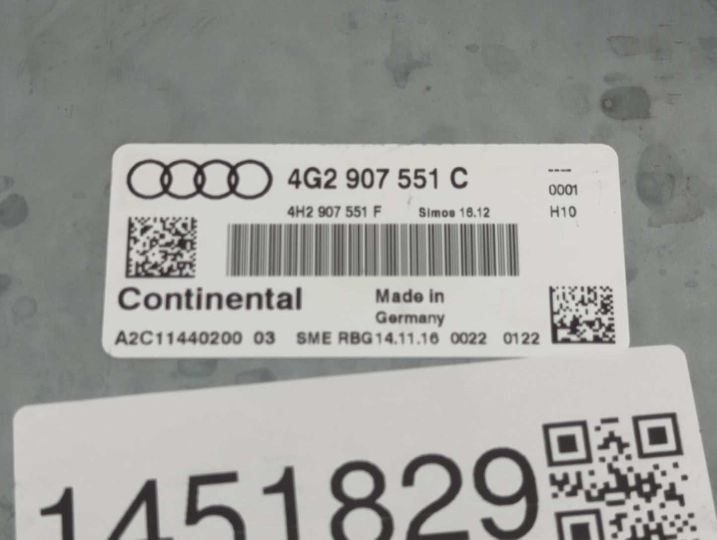2017-2018 Audi A6 PCM Engine Control Computer ECU ECM PCU OEM P/N:4G2 907 551 C Fits Fits 2017 2018 OEM Used Auto Parts - Oe
