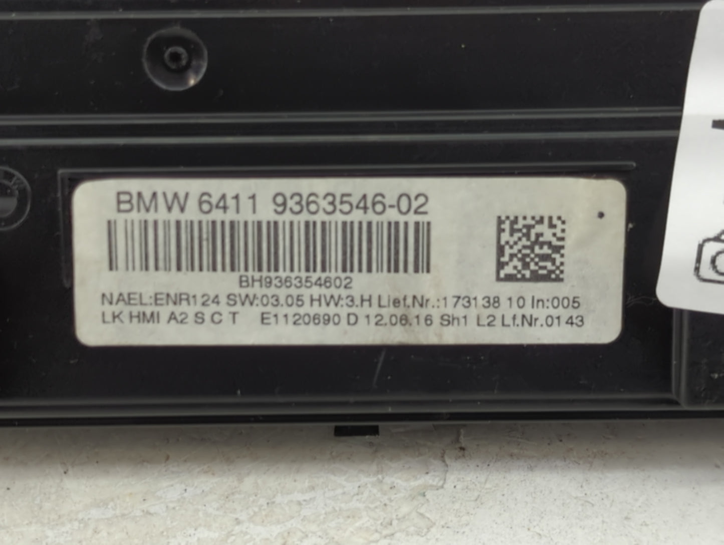 2017-2019 Bmw 330i Climate Control Module Temperature AC/Heater Replacement P/N:9363546-02 Fits OEM Used Auto Parts - Oemuse