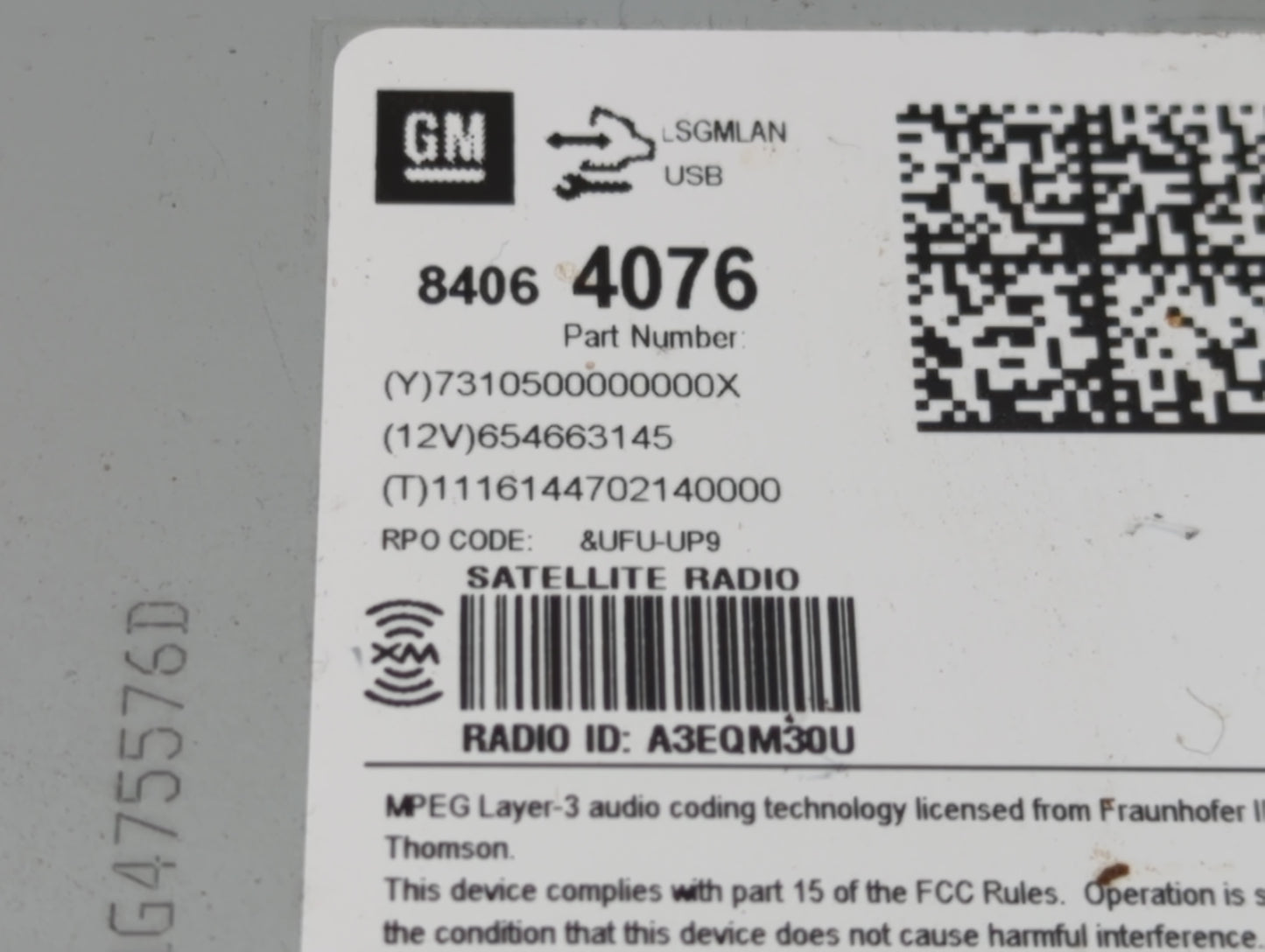 2016-2017 Chevrolet Equinox Radio AM FM Cd Player Receiver Replacement P/N:84064076 Fits Fits 2016 2017 OEM Used Auto Parts