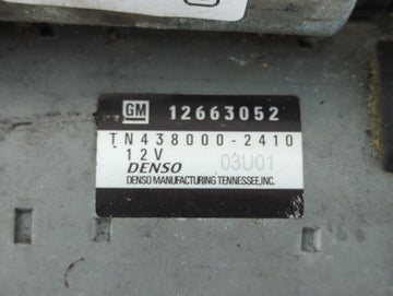 2015-2019 Chevrolet Impala Car Starter Motor Solenoid OEM P/N:TN438000-2410 12663052 Fits Fits 2015 2016 2017 2018 2019 2020 2021 OEM Used Auto Parts