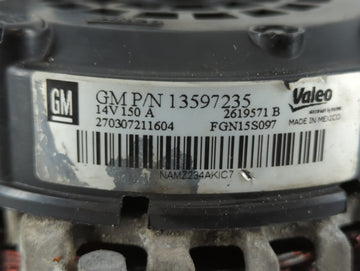 2017-2020 Chevrolet Impala Alternator Replacement Generator Charging Assembly Engine OEM P/N:2619571 B 13597235 Fits OEM Used Auto Parts
