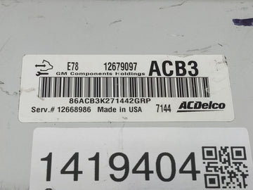 2016-2018 Chevrolet Silverado 1500 PCM Engine Control Computer ECU ECM PCU OEM P/N:12679097 Fits Fits 2016 2017 2018 OEM Used Auto Parts