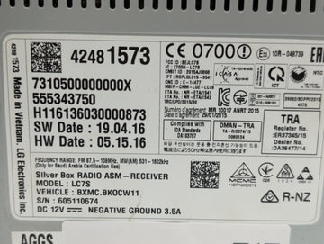 2017 Chevrolet Spark Radio AM FM Cd Player Receiver Replacement P/N:42481573 Fits Fits 2018 OEM Used Auto Parts