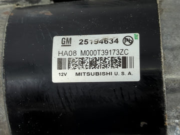 2013-2021 Chevrolet Trax Car Starter Motor Solenoid OEM P/N:M000T39173ZC 25194634 Fits OEM Used Auto Parts