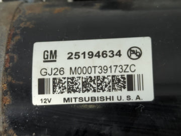 2013-2021 Chevrolet Trax Car Starter Motor Solenoid OEM P/N:M000T39173ZC 25194634 Fits OEM Used Auto Parts