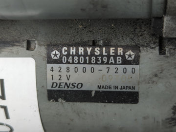 2015-2017 Chrysler 200 Car Starter Motor Solenoid OEM P/N:428000-7200 Fits OEM Used Auto Parts