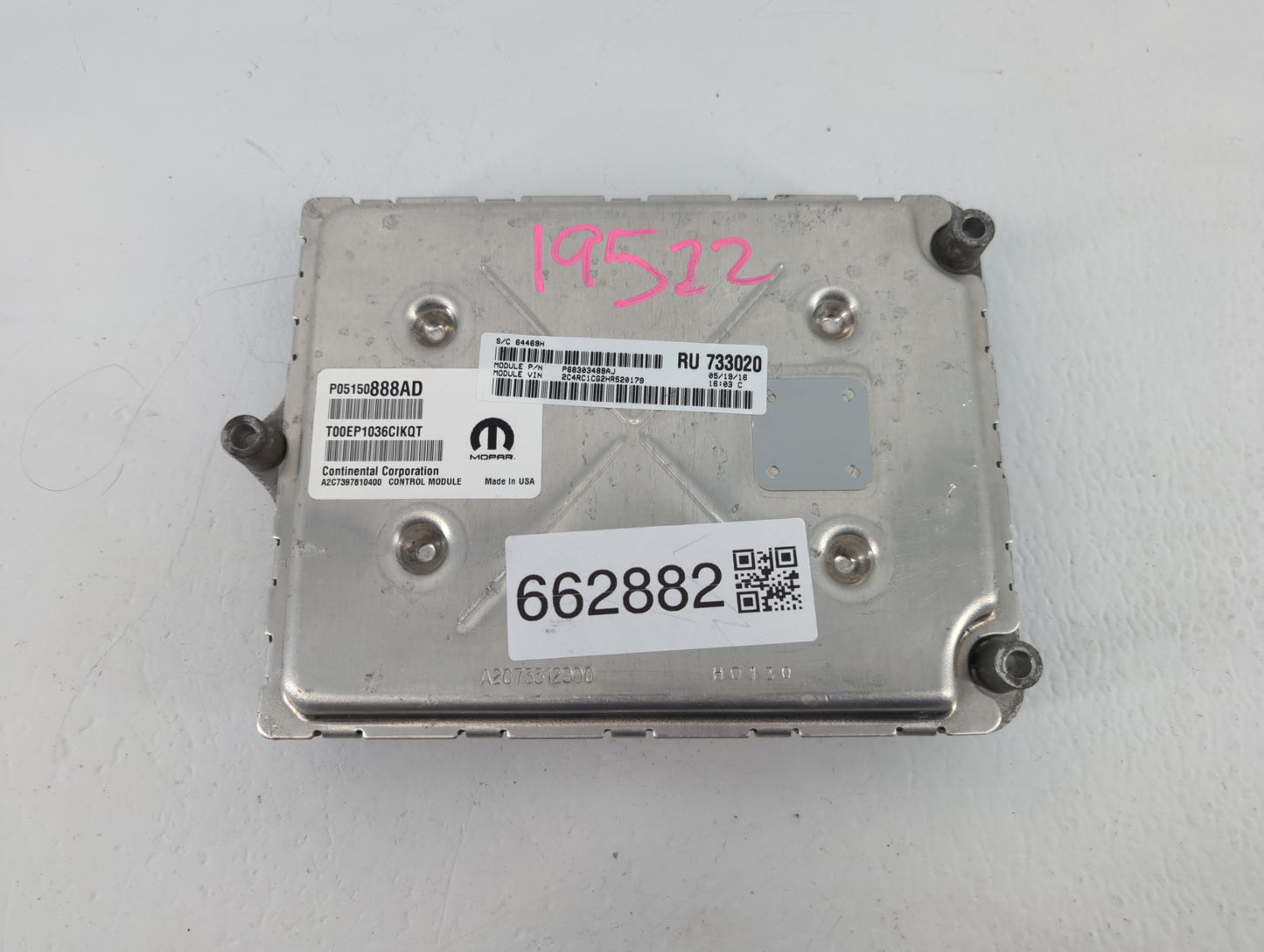 2017 Chrysler Pacifica PCM Engine Control Computer ECU ECM PCU OEM P/N:05150888AD Fits OEM Used Auto Parts - Oemusedautopart