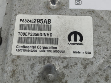 2017 Dodge Caravan PCM Engine Control Computer ECU ECM PCU OEM P/N:68243295AB Fits Fits 2016 2018 2019 2020 OEM Used Auto Parts