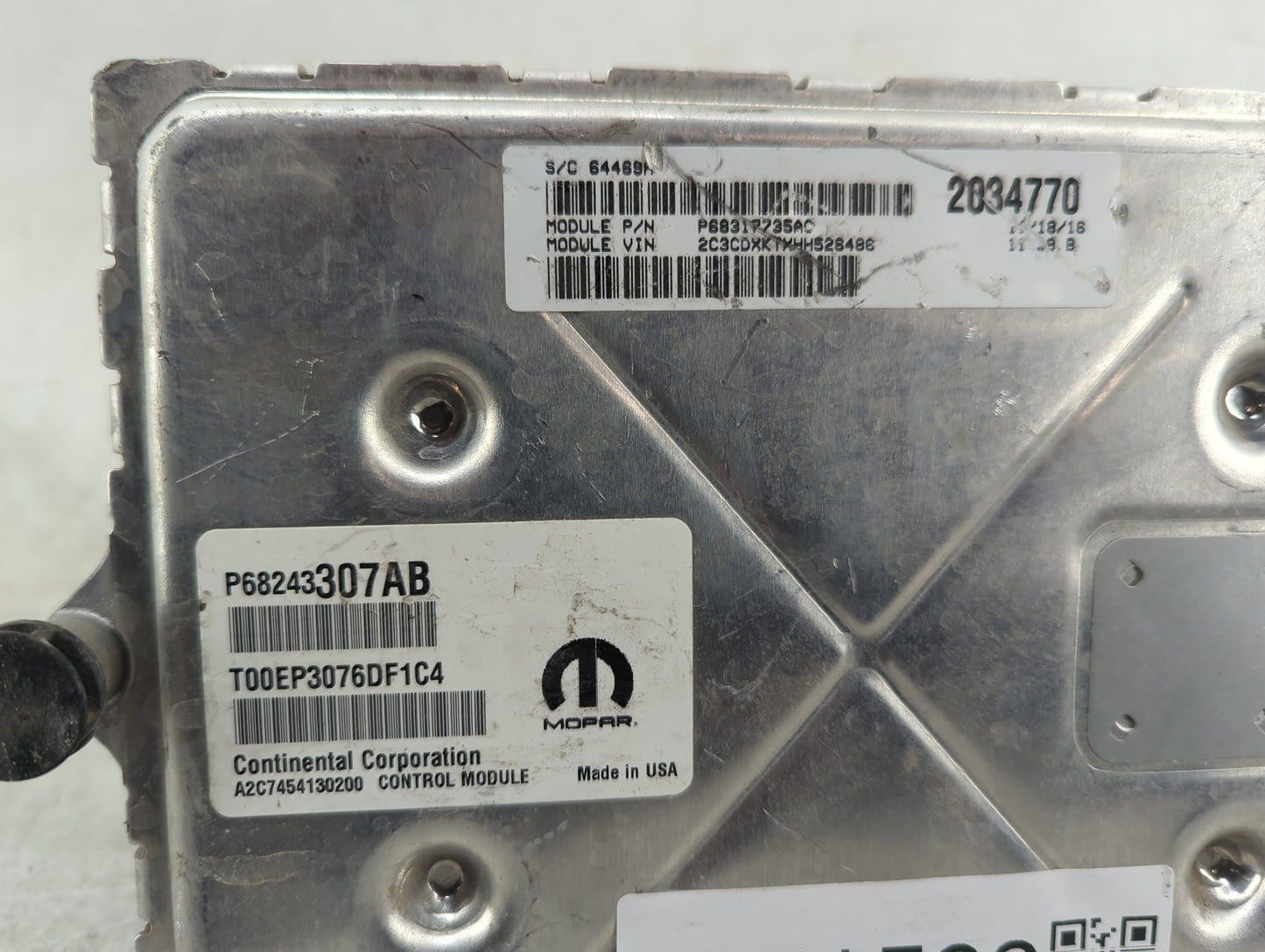 2016-2017 Dodge Charger PCM Engine Control Computer ECU ECM PCU OEM P/N:P68243307AB Fits Fits 2016 2017 OEM Used Auto Parts