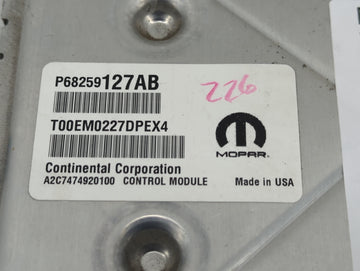 2016-2020 Dodge Journey PCM Engine Control Computer ECU ECM PCU OEM P/N:68259127AB Fits Fits 2016 2017 2018 2019 2020 OEM Used Auto Parts